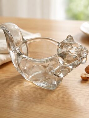 Vintage Avon Clear Glass Squirrel Shaped Candle holder